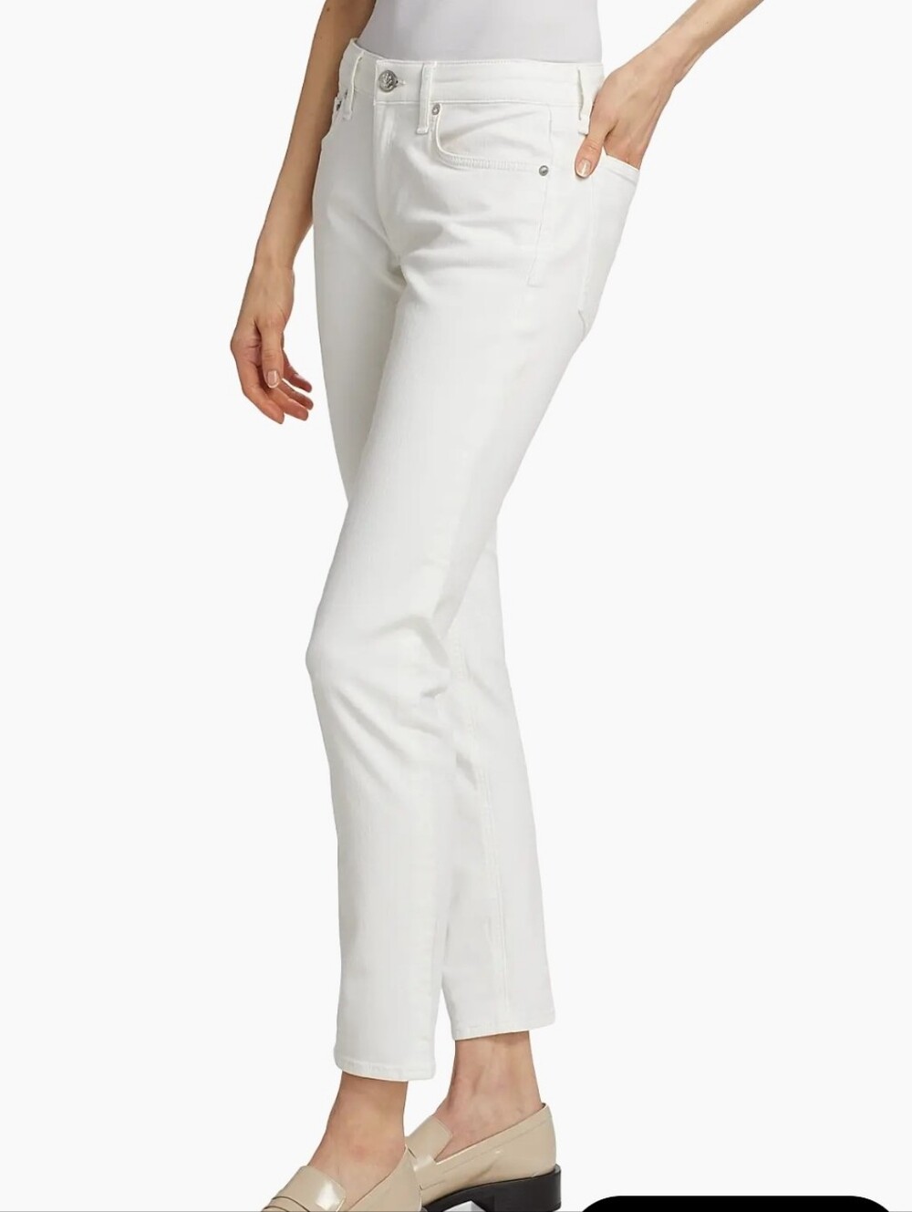 rag & bone White Skinny Jeans The Dre Boyfriend Skinny